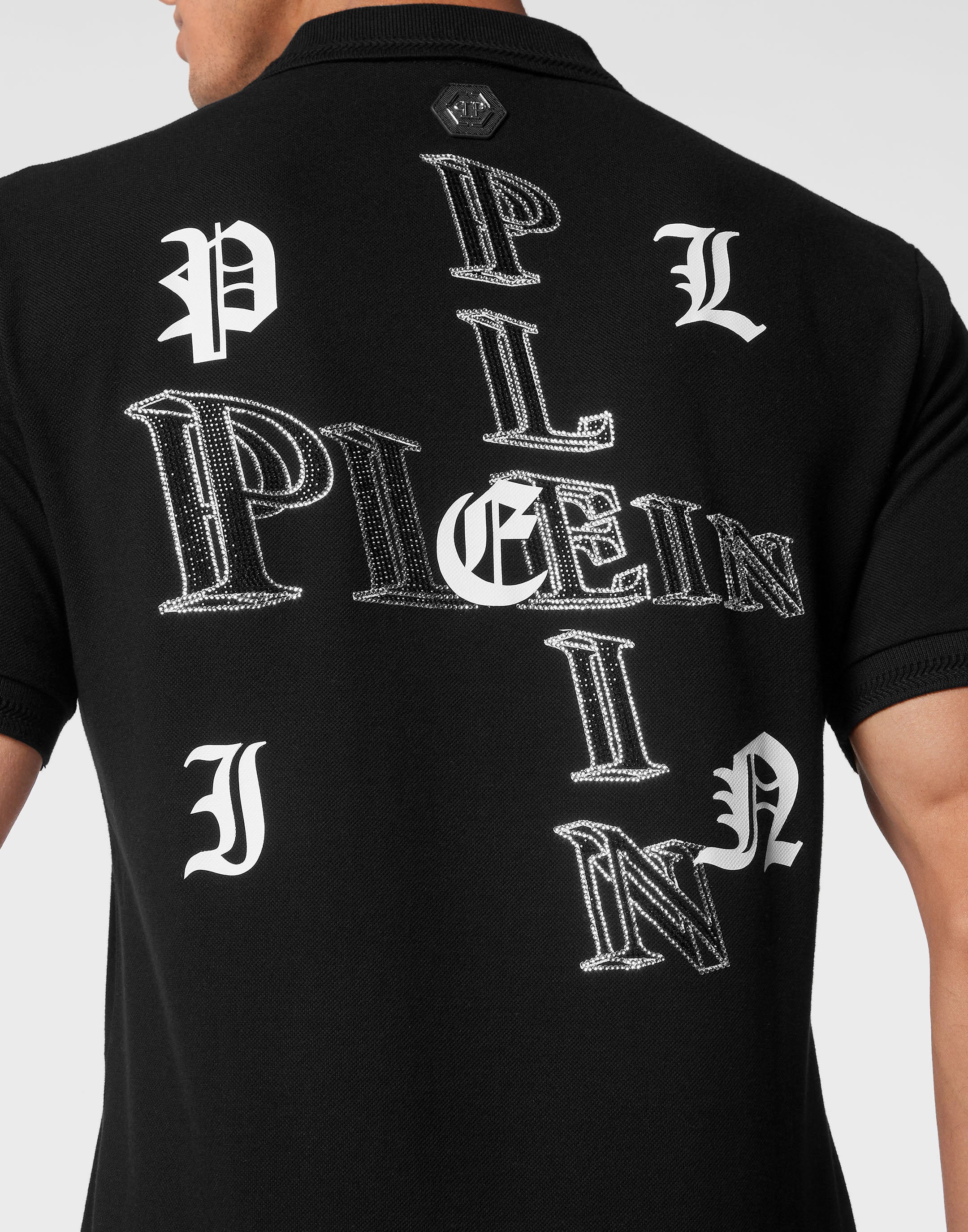 PHILIPP PLEIN - Piquet Polo with crystals Wire Frame