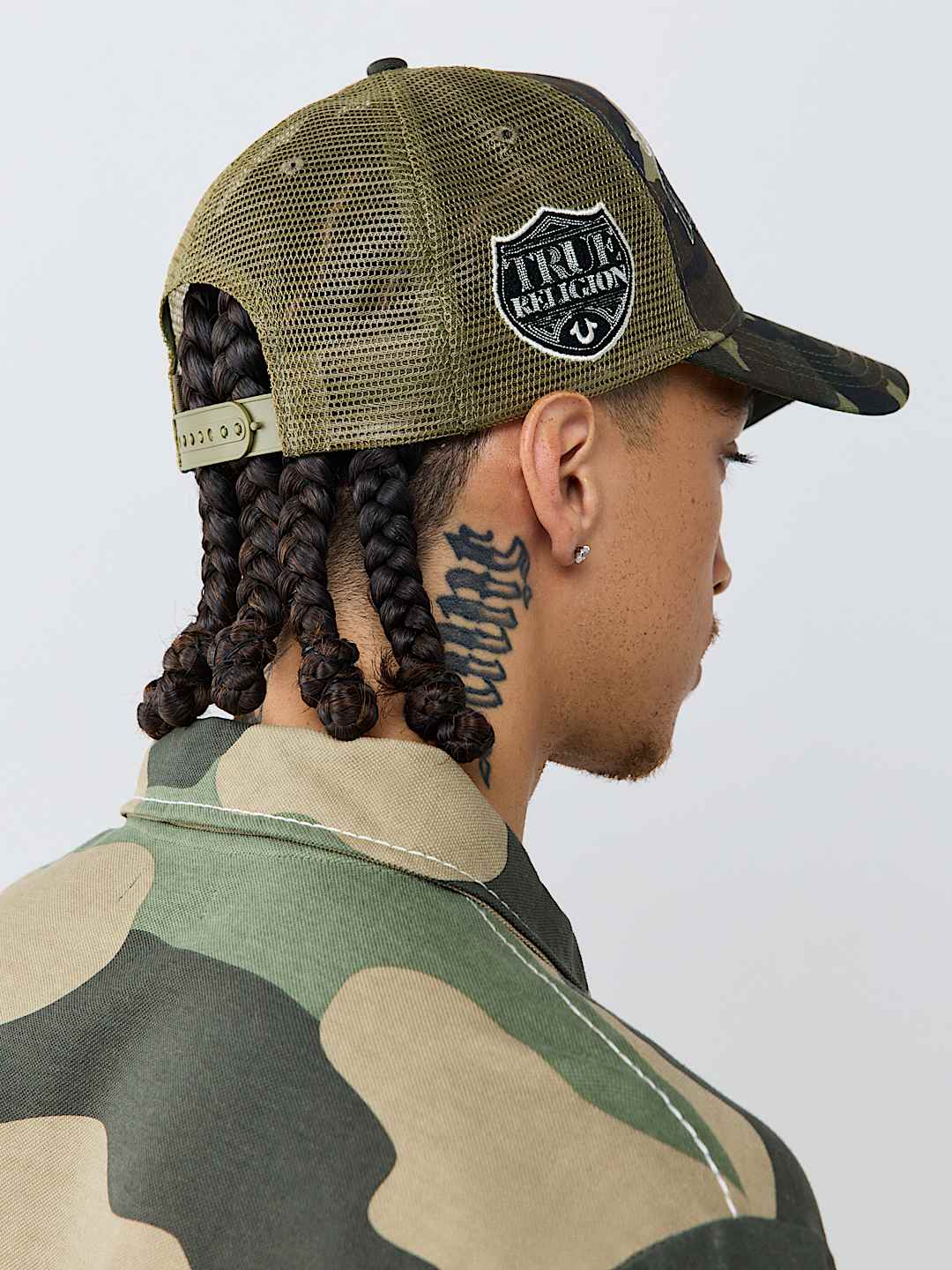 True Religion -Multi-logo Trucker Hat