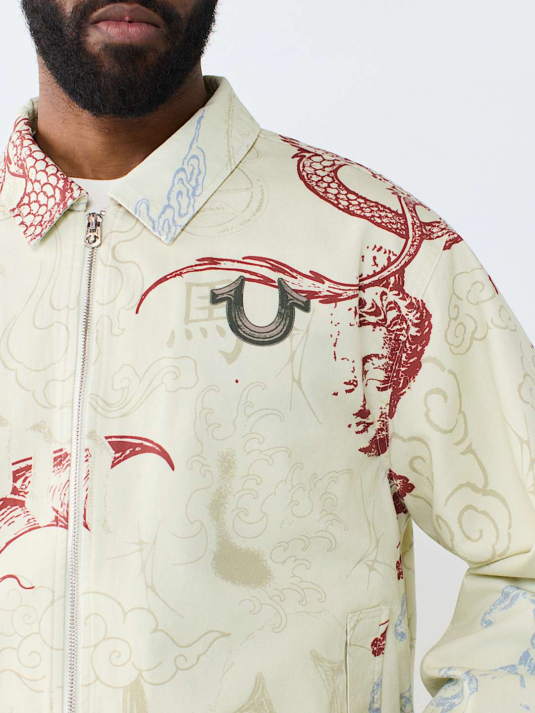 True Religion - Washed Poplin Tattoo Jacket