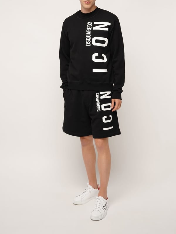 Dsquared2 - Vertical Icon Print Jersey Sweatshirt Black