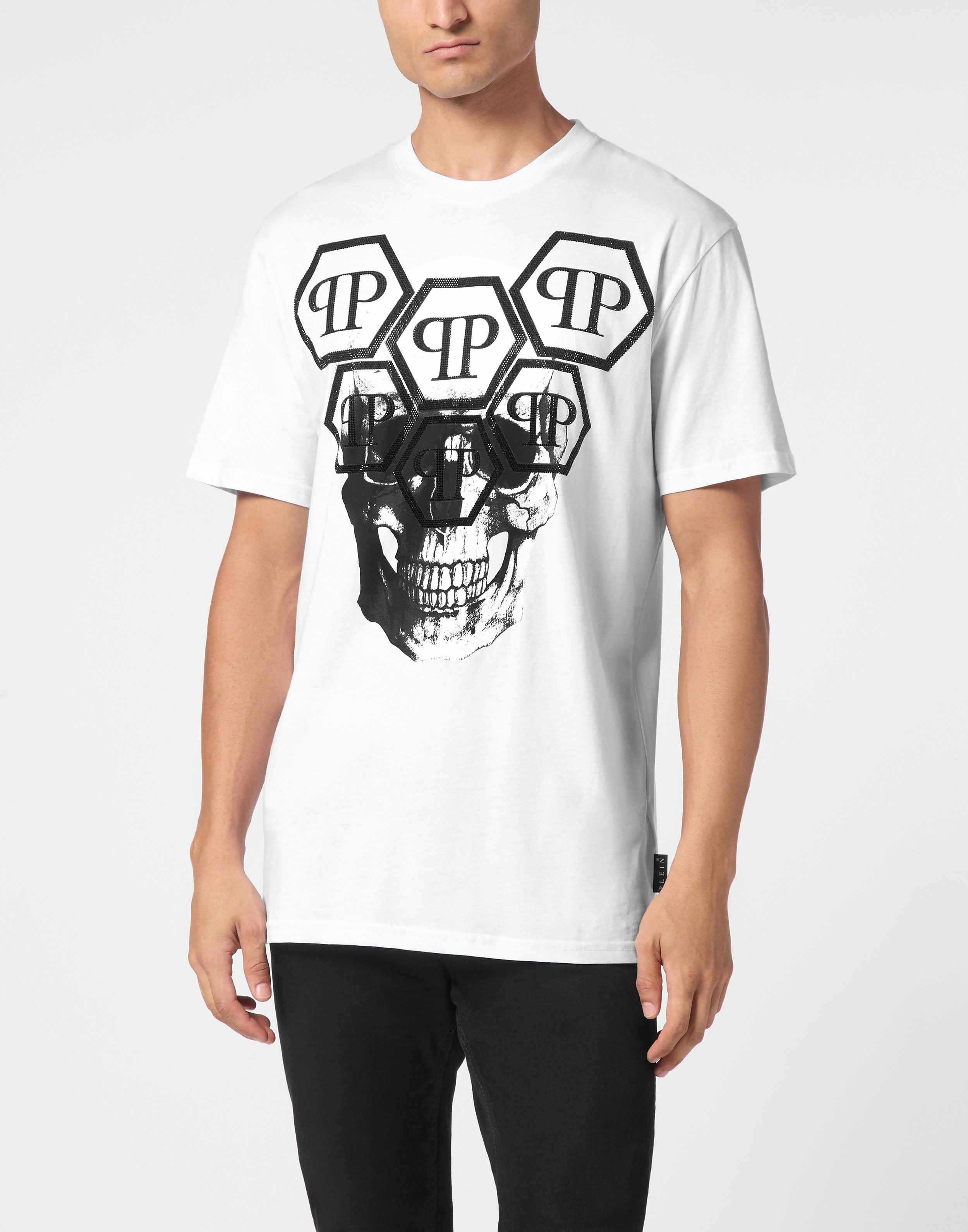 PHILIPP PLEIN - T-shirt Round Neck SS Stones Skull