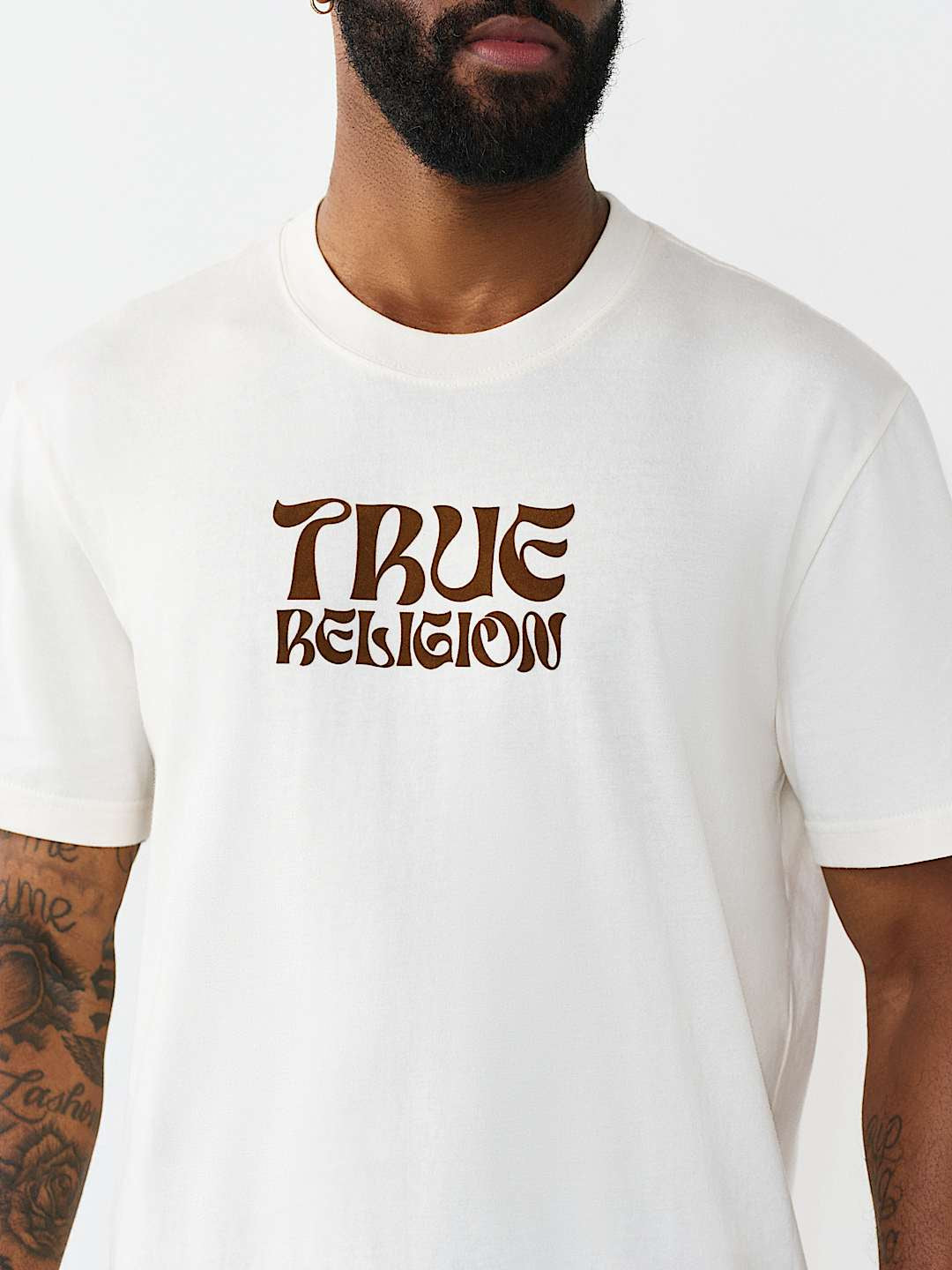 True Religion - Wavy Logo Buddha Face Graphic Tee