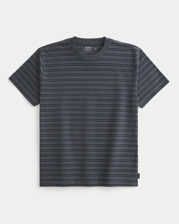 Hollister -  Relaxed Heavyweight Striped Crew T-Shirt IMMEDIATE