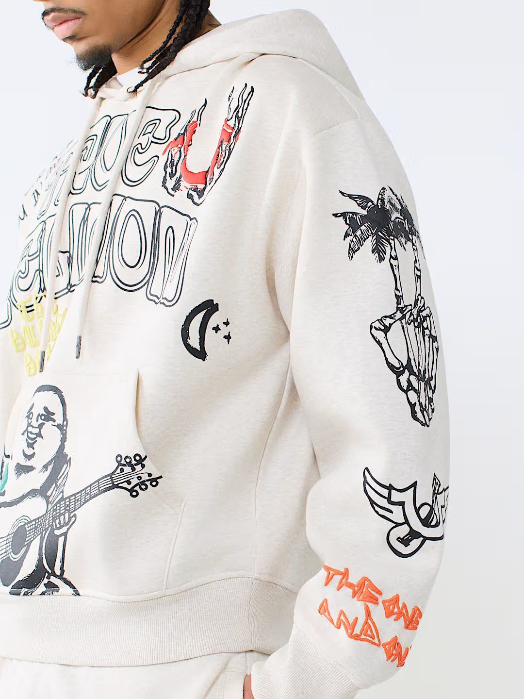 True Religion - Sketched Logo Boxy Hoodie