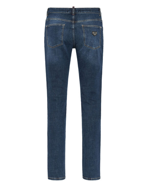 PHILIPP PLEIN - Destroyed Super Straight Cut Jeans