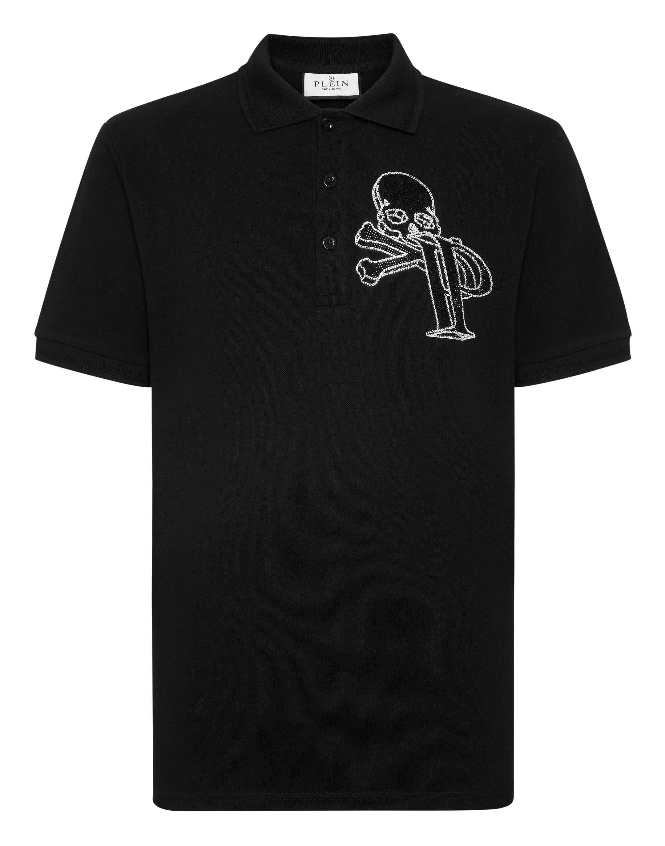 PHILIPP PLEIN - Piquet Polo with crystals Wire Frame