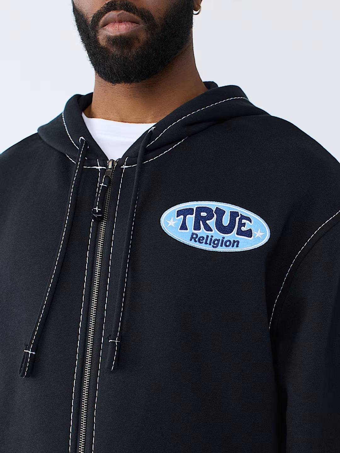 True Religion - Stay True Logo Big T Zip Hoodie
