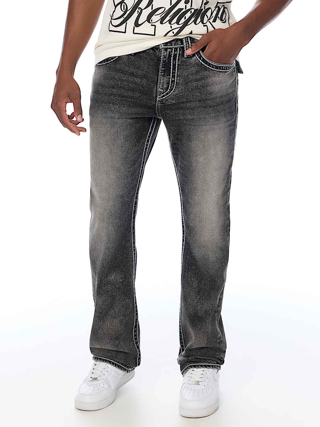 True Religion - Ricky Rope Stitch Flap Straight Jean 34"