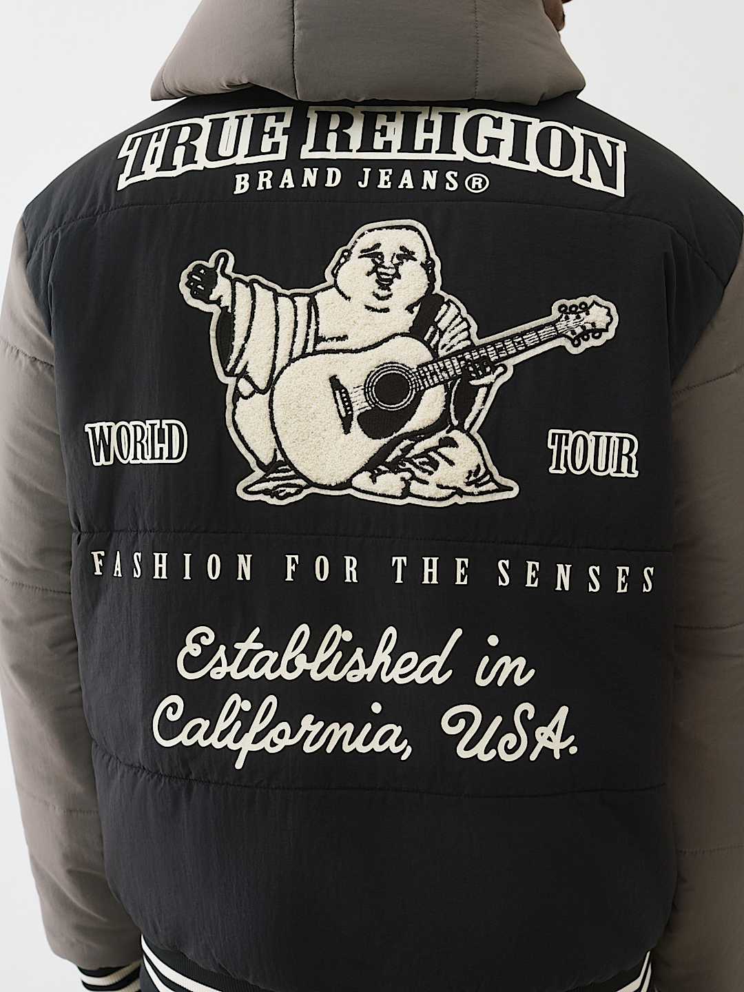 True Religion - Hooded Puffer Varsity Jacket