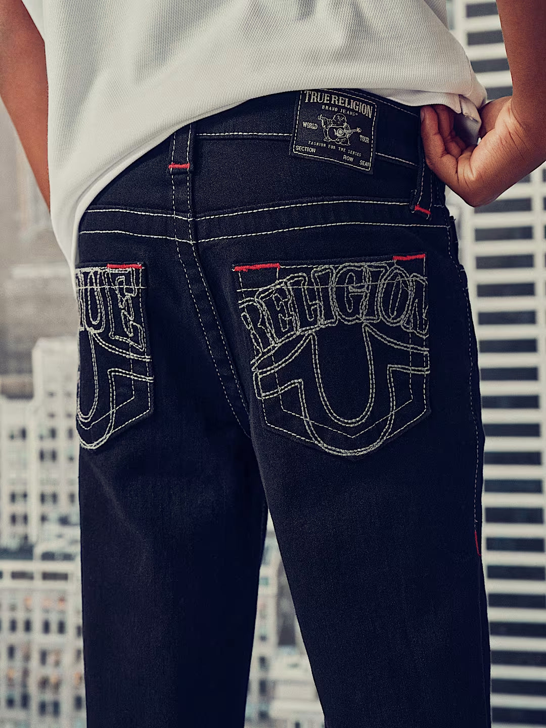 True Religion - Boys Ricky Big T Embroidered Straight Jean