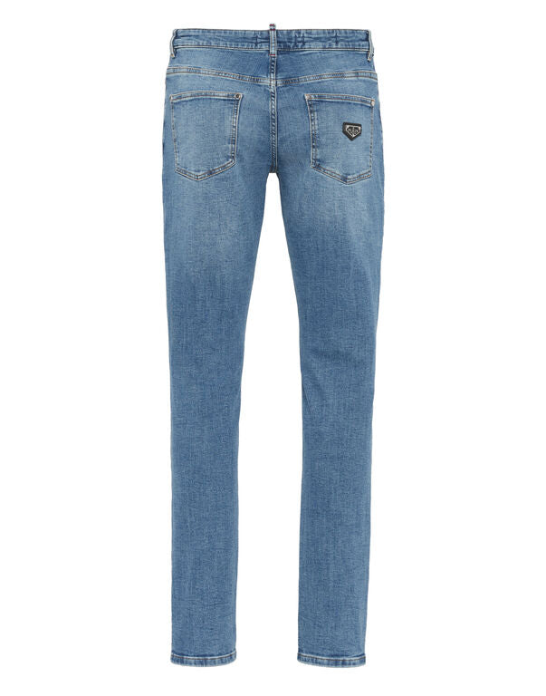 PHILIPP PLEIN - Destroyed Super Straight Cut Jeans