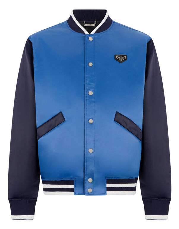PHILIPP PLEIN - Satin College Bomber Plein Logo