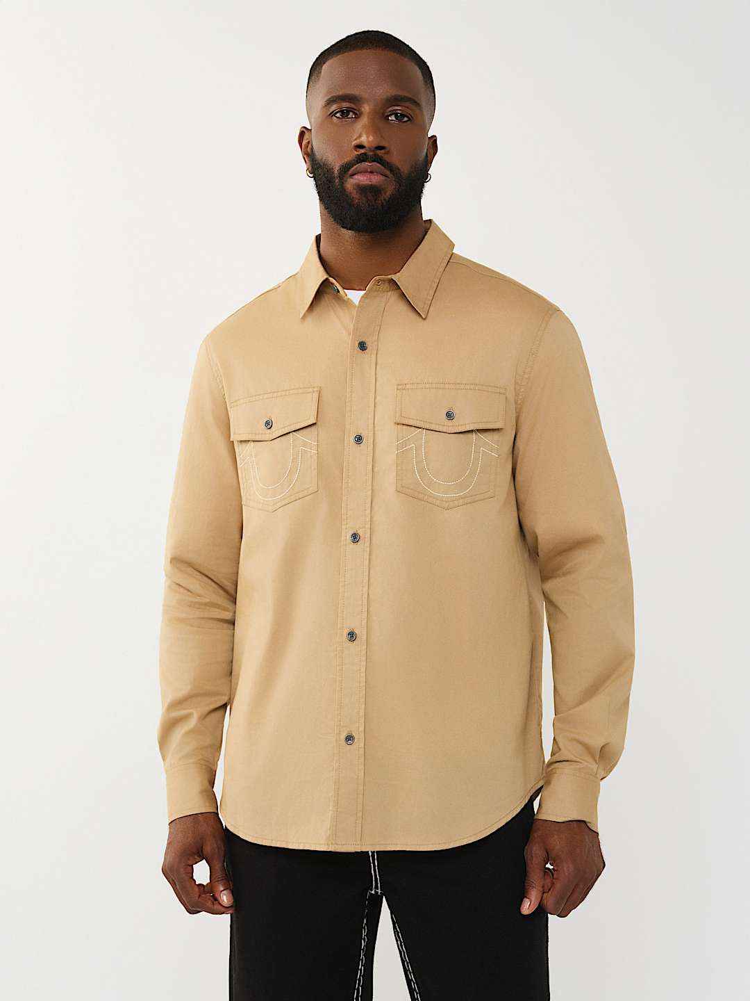 True Religion - Arched Logo Cotton Twill Shirt