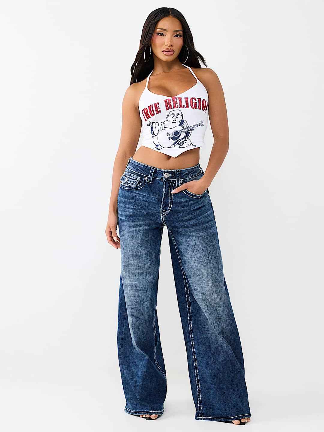 True Religion - jessie big t flap super baggy jean