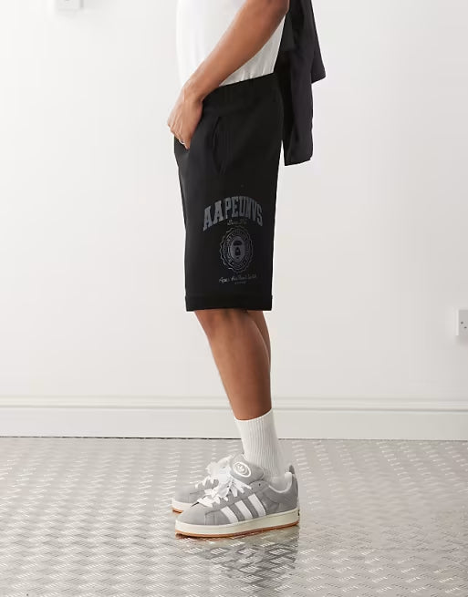 Aape - by A Bathing Ape logo sweatshirt fabric shorts