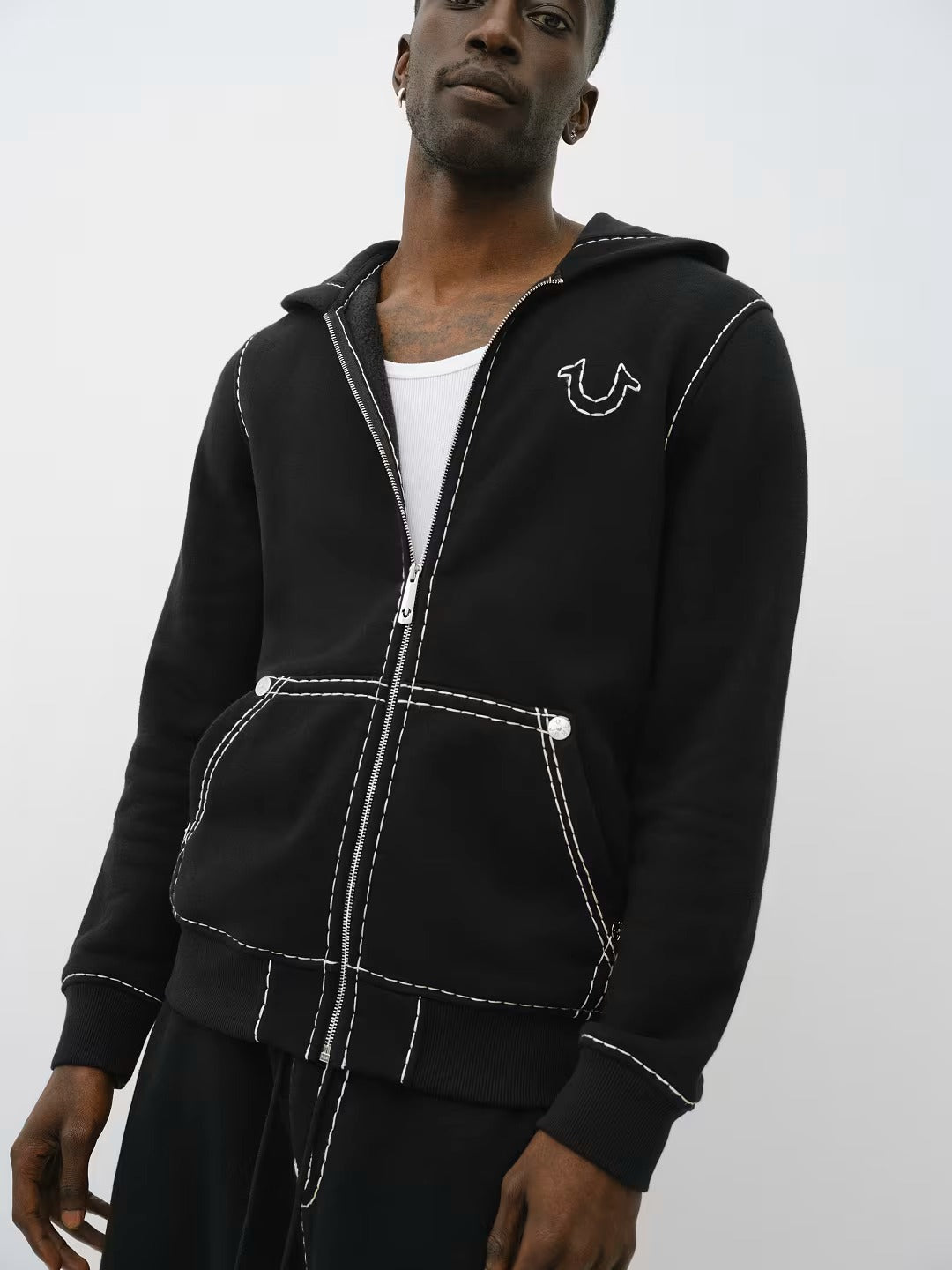 True Religion - Horseshoe Applique Super T Fleece Hoodie