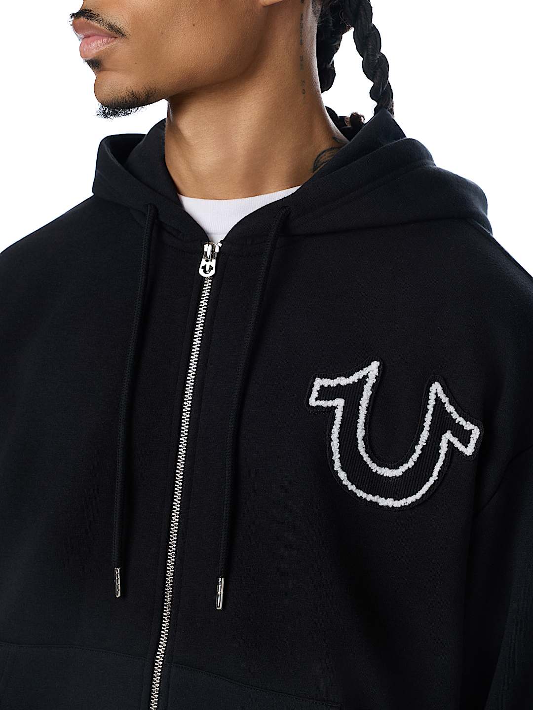 True Religion - Ribbed Boxy Zip Hoodie