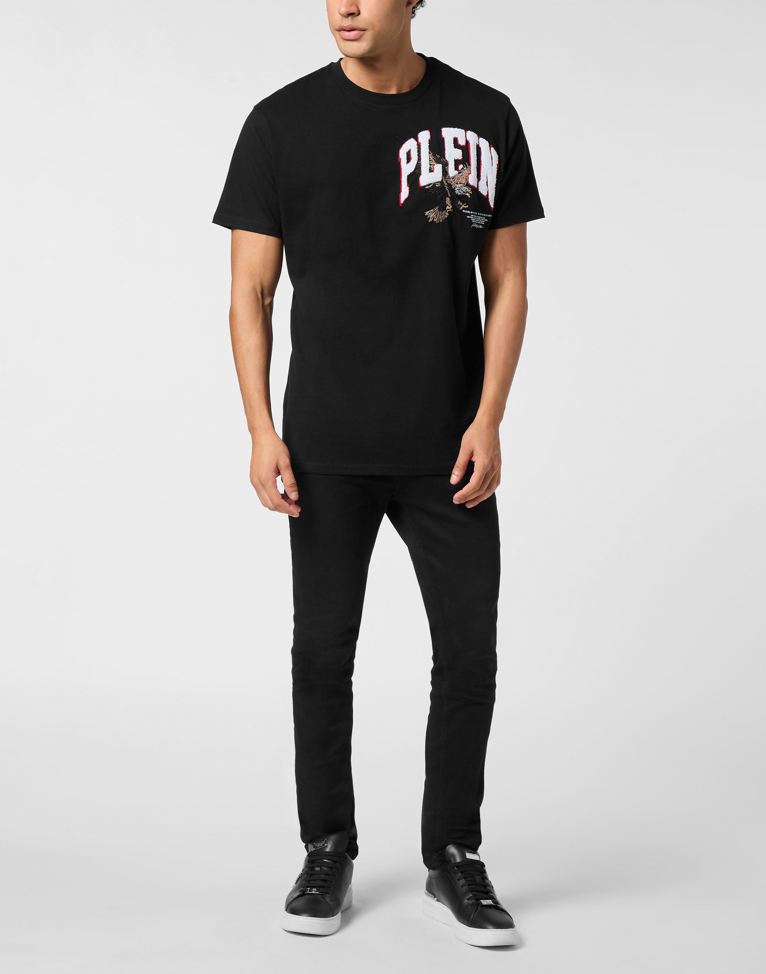 PHILIPP PLEIN - Round Neck T-Shirt Crystal Eagle Mini