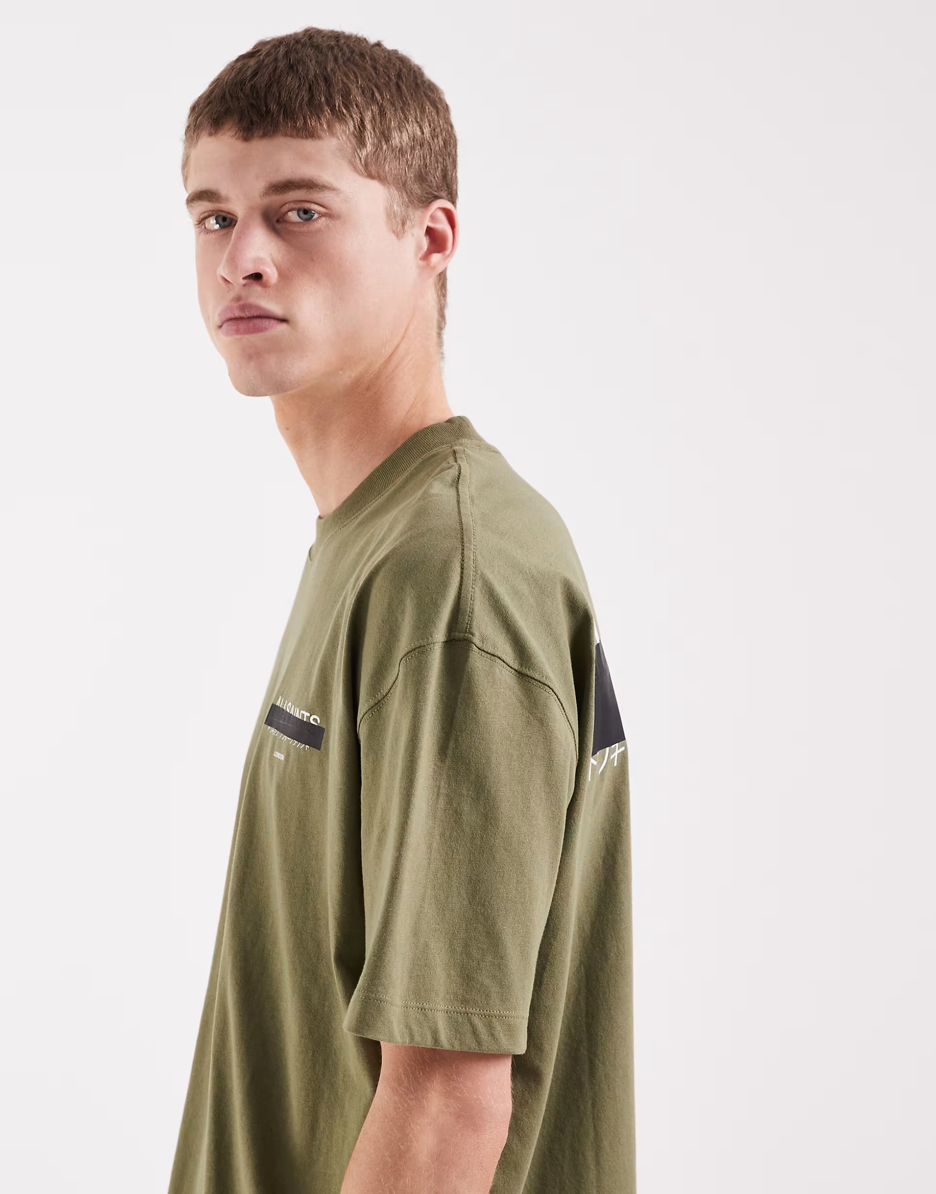 AllSaints - Redact Oversized Embroidered Logo T-shirt