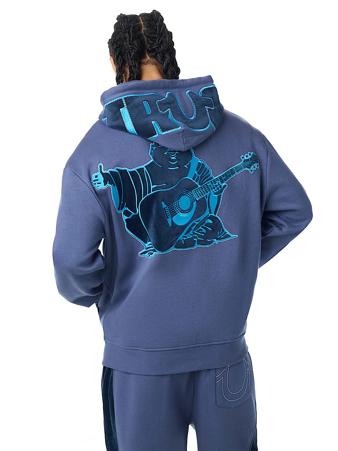 True Religion - Velour Logo Zip Hoodie