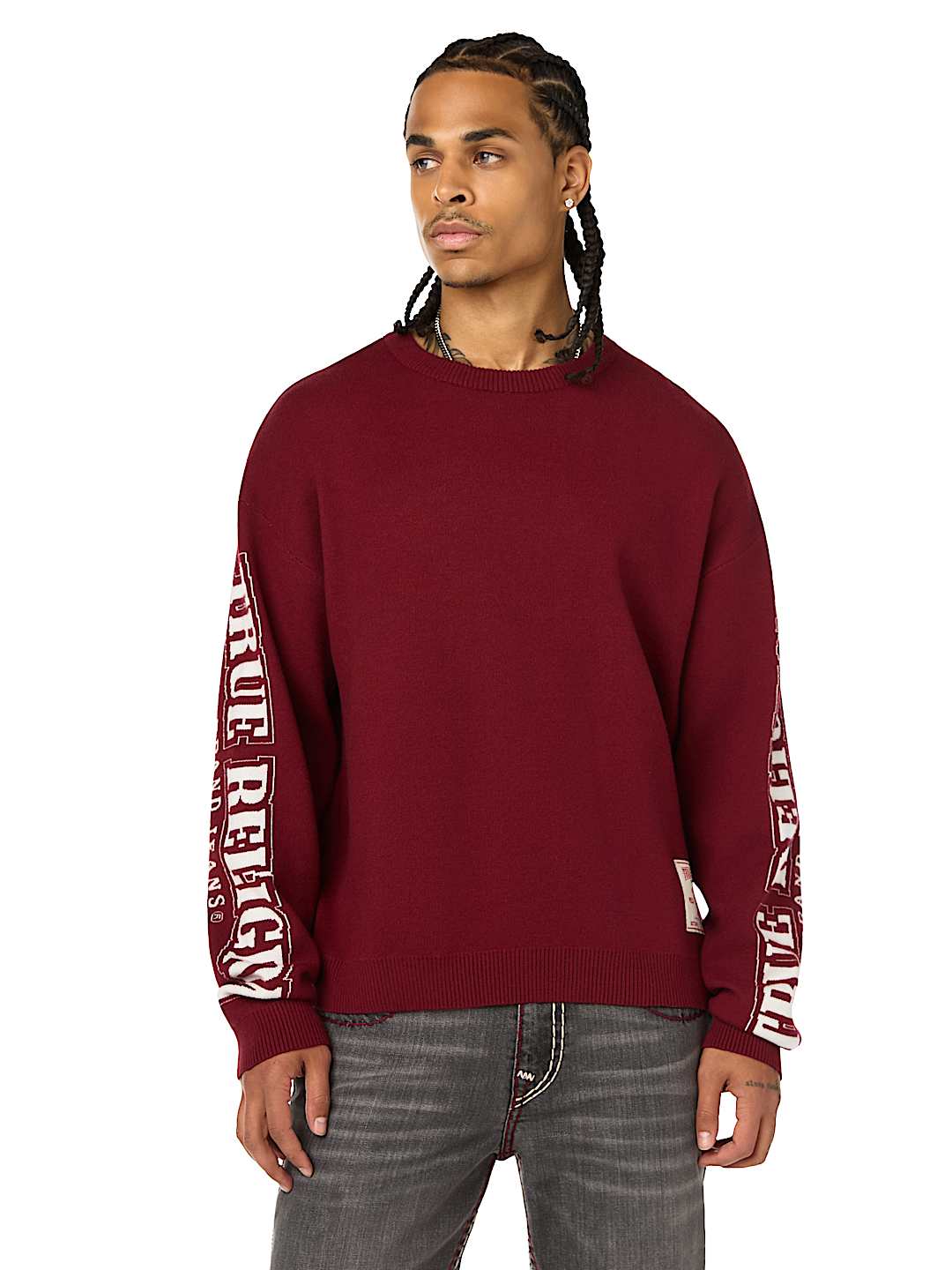 True Religion - Arched Logo Buddha Sweater