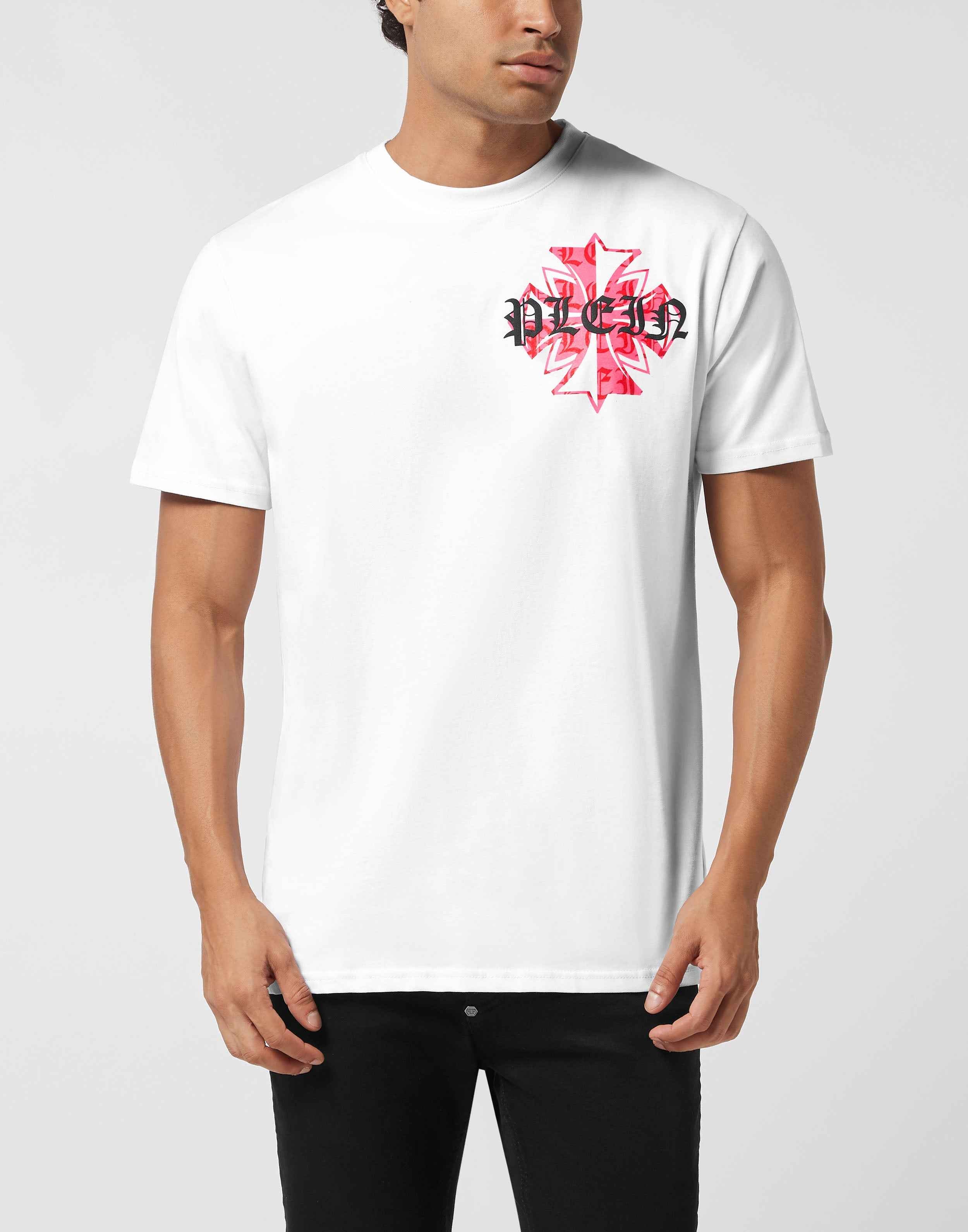 PHILIPP PLEIN - Round Neck T-Shirt Worldwide Puffy Crest