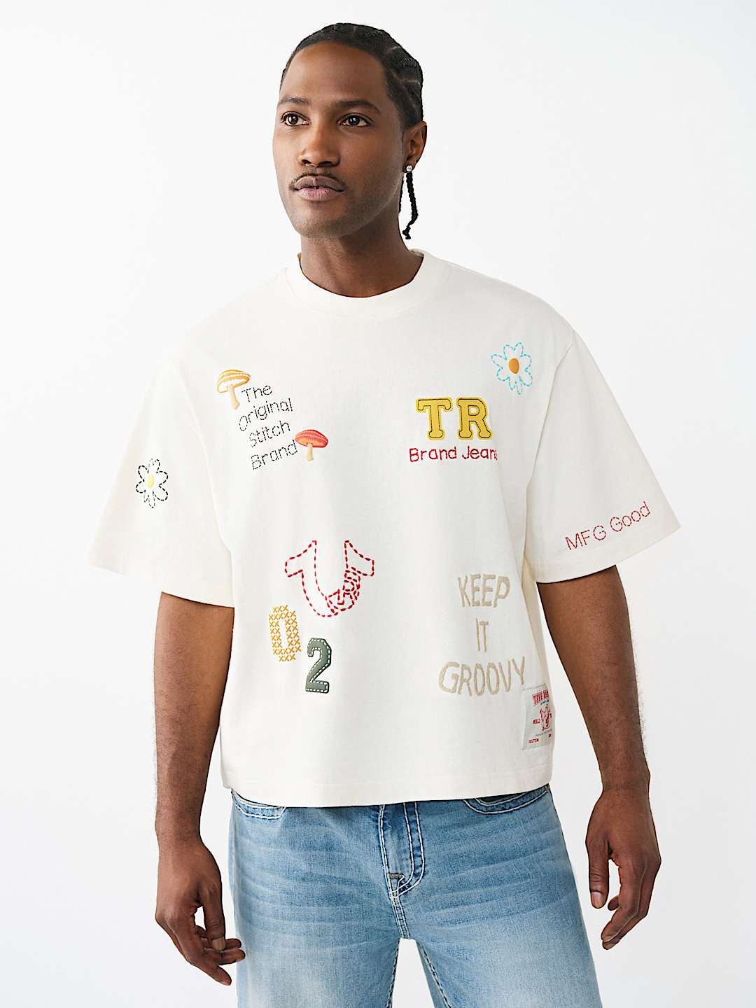 True Religion - Multi Logo Heavyweight Boxy Tee