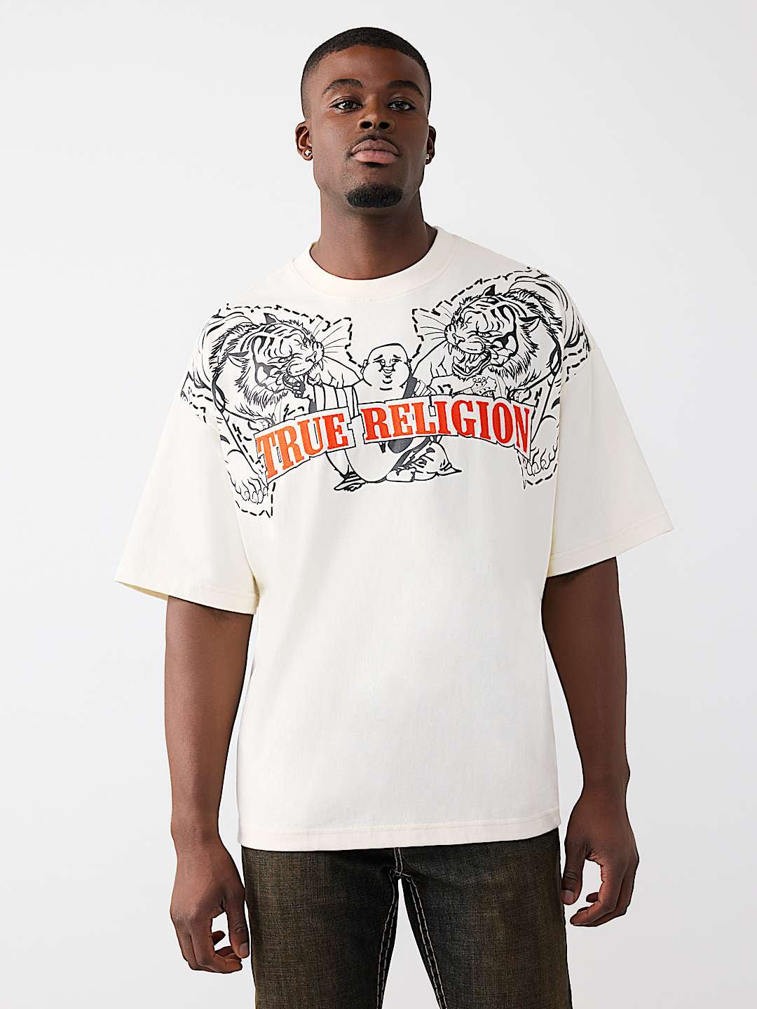 True Religion - Tiger Logo Heavyweight Oversized Tee