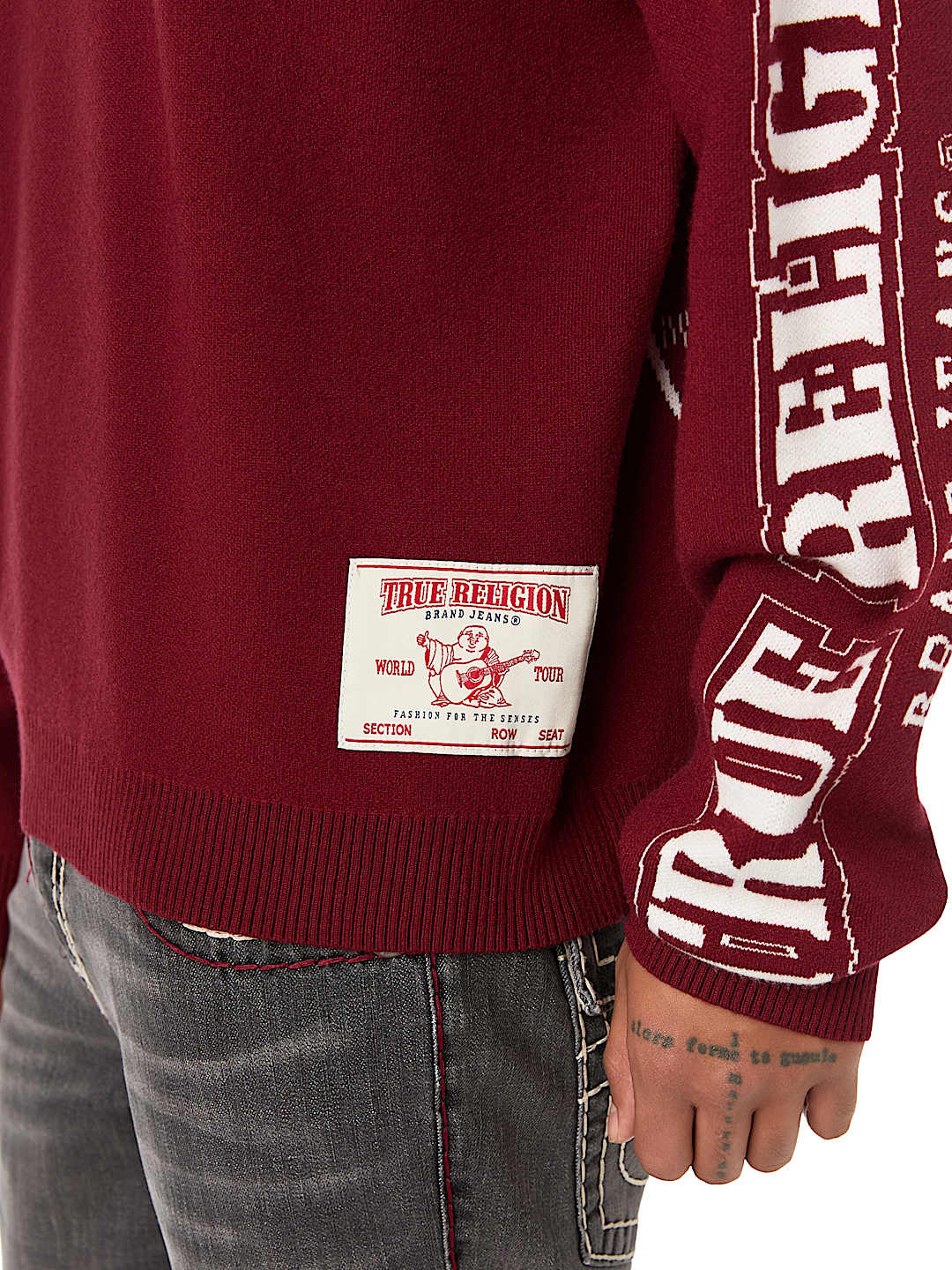 True Religion - Arched Logo Buddha Sweater