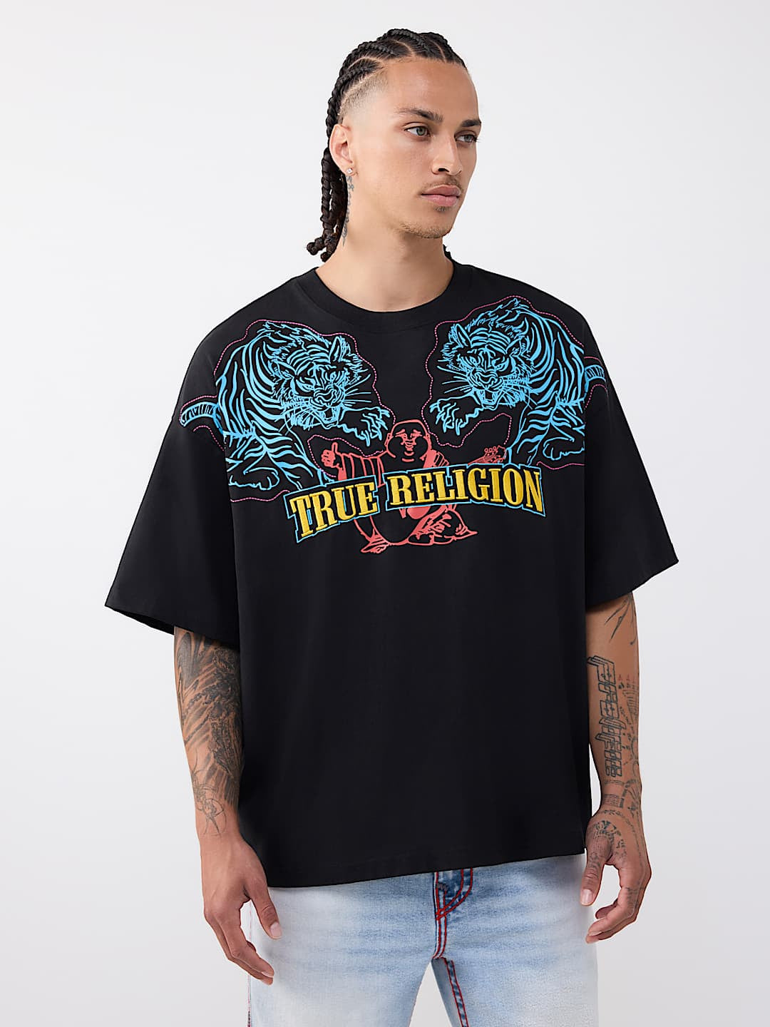 True Religion - Tiger Logo Heavyweight Oversized Tee