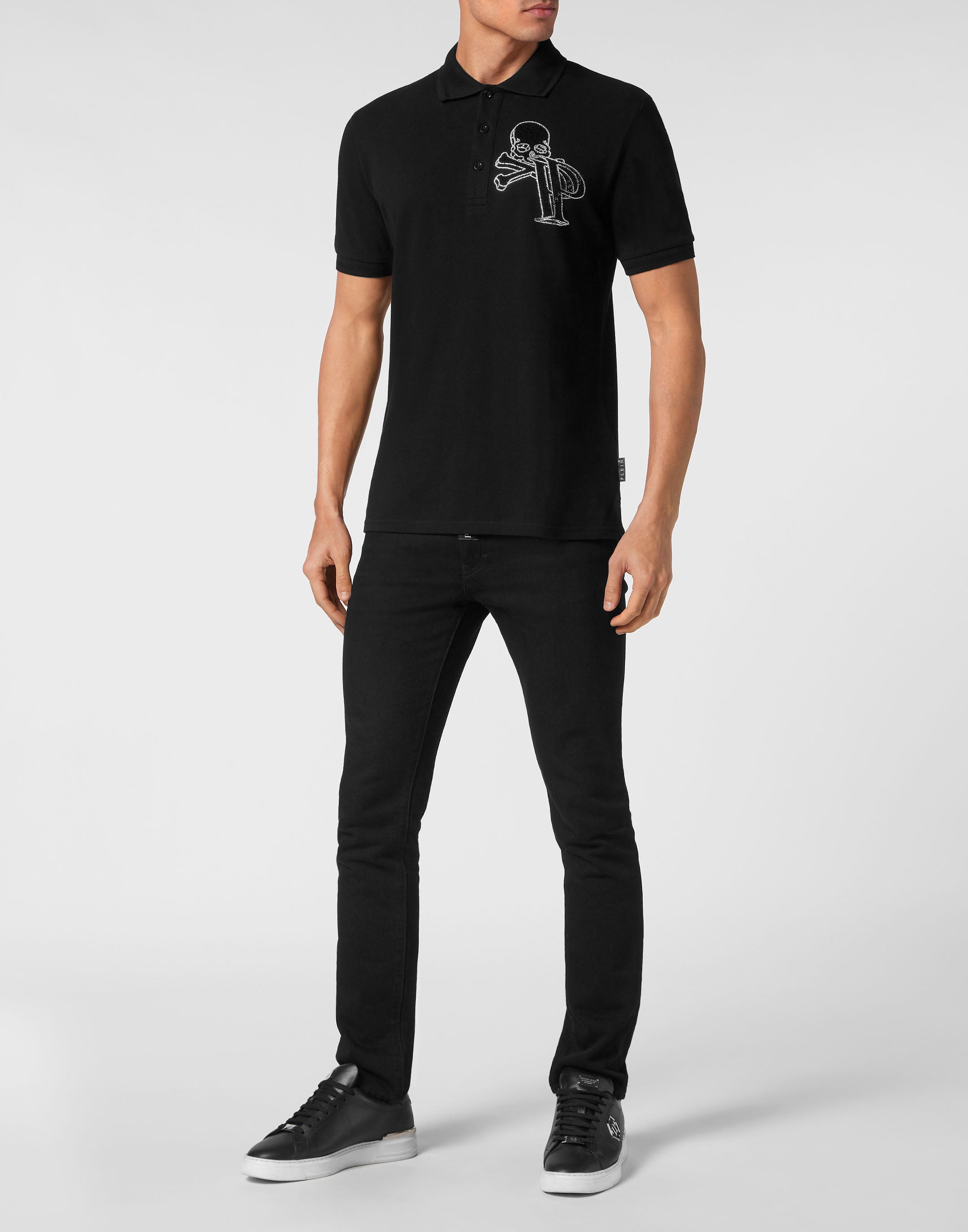 PHILIPP PLEIN - Piquet Polo with crystals Wire Frame