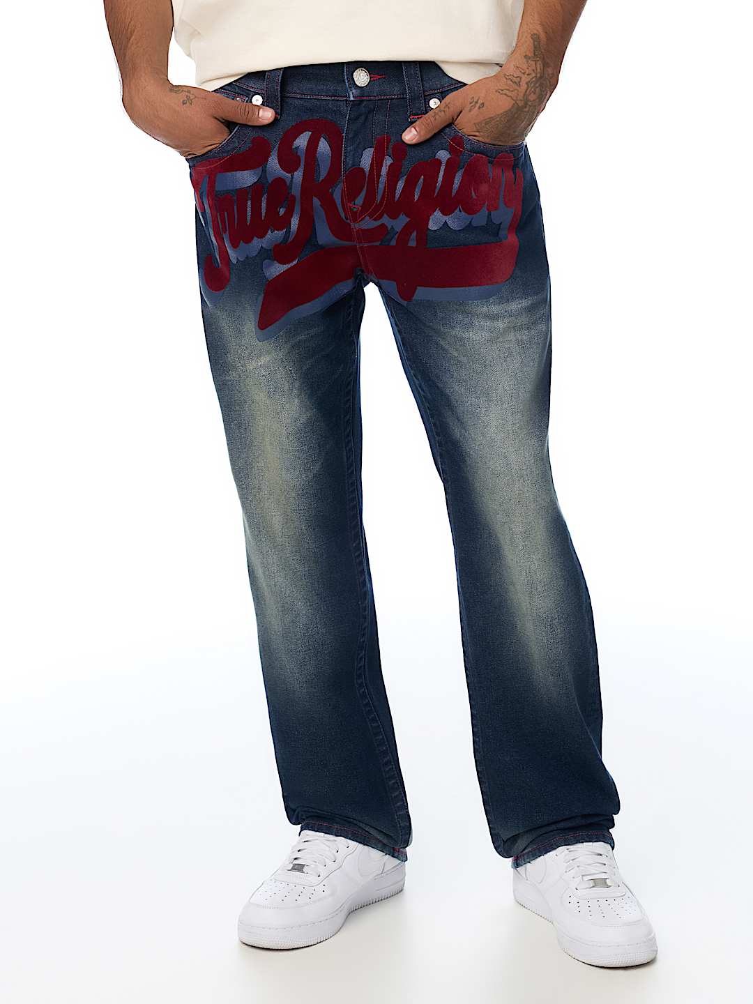 True Religion - Ricky Logo Flap Straight Jean 34"
