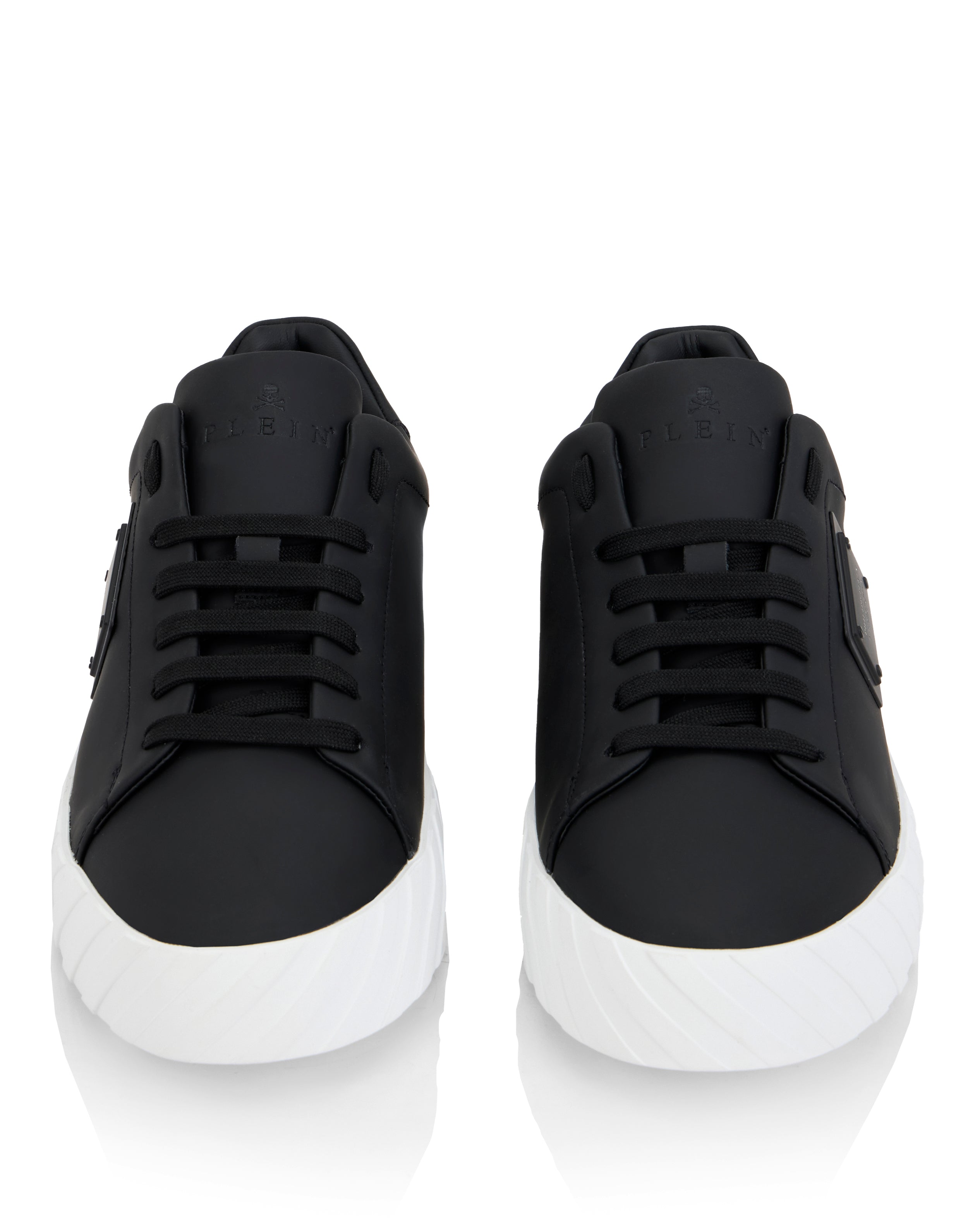 PHILIPP PLEIN - Nappa Leather Low-Top Sneakers Placca