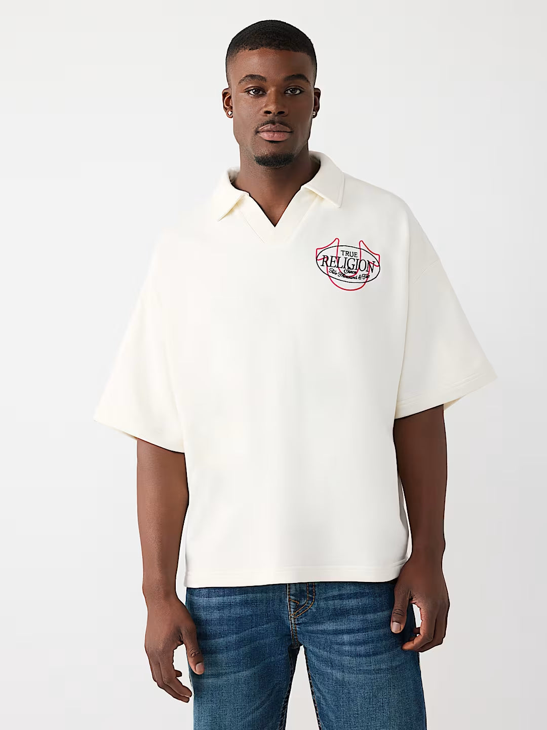 True Religion - Tiger Logo Oversized Polo Shirt