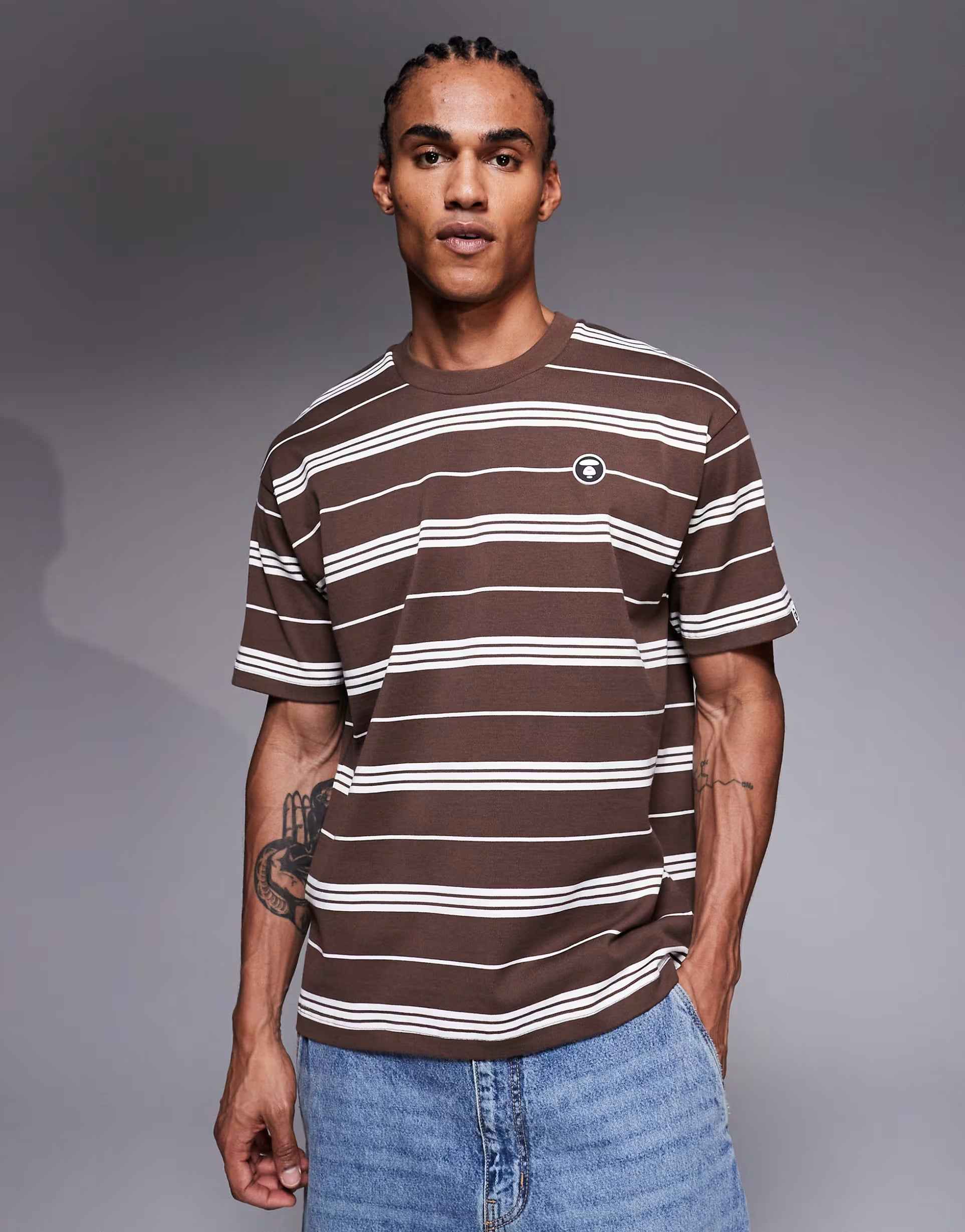 Aape - by A Bathing Ape oversized striped t-shirt