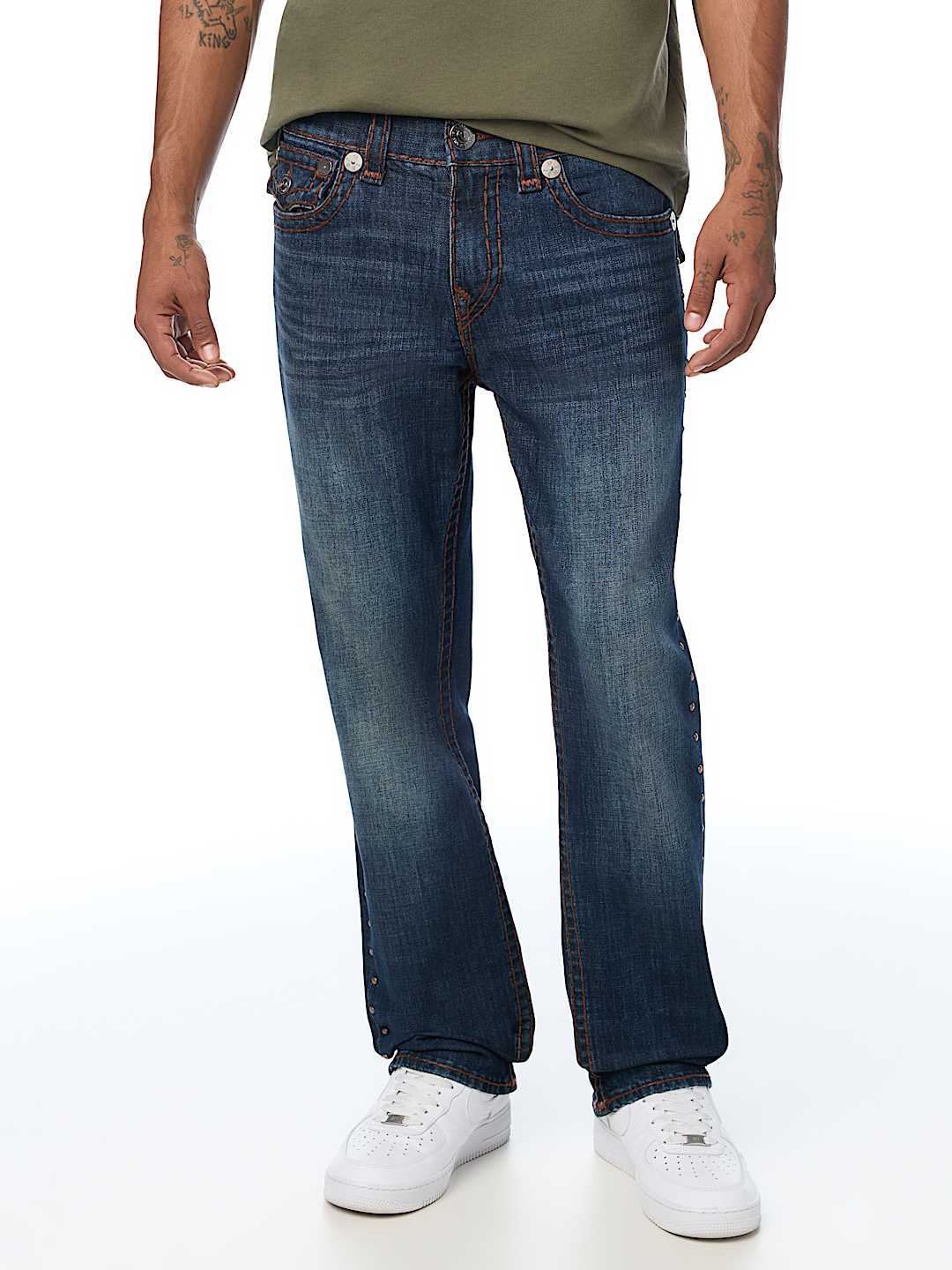 True Religion - Ricky Studded Super T Flap Straight Jean 34"