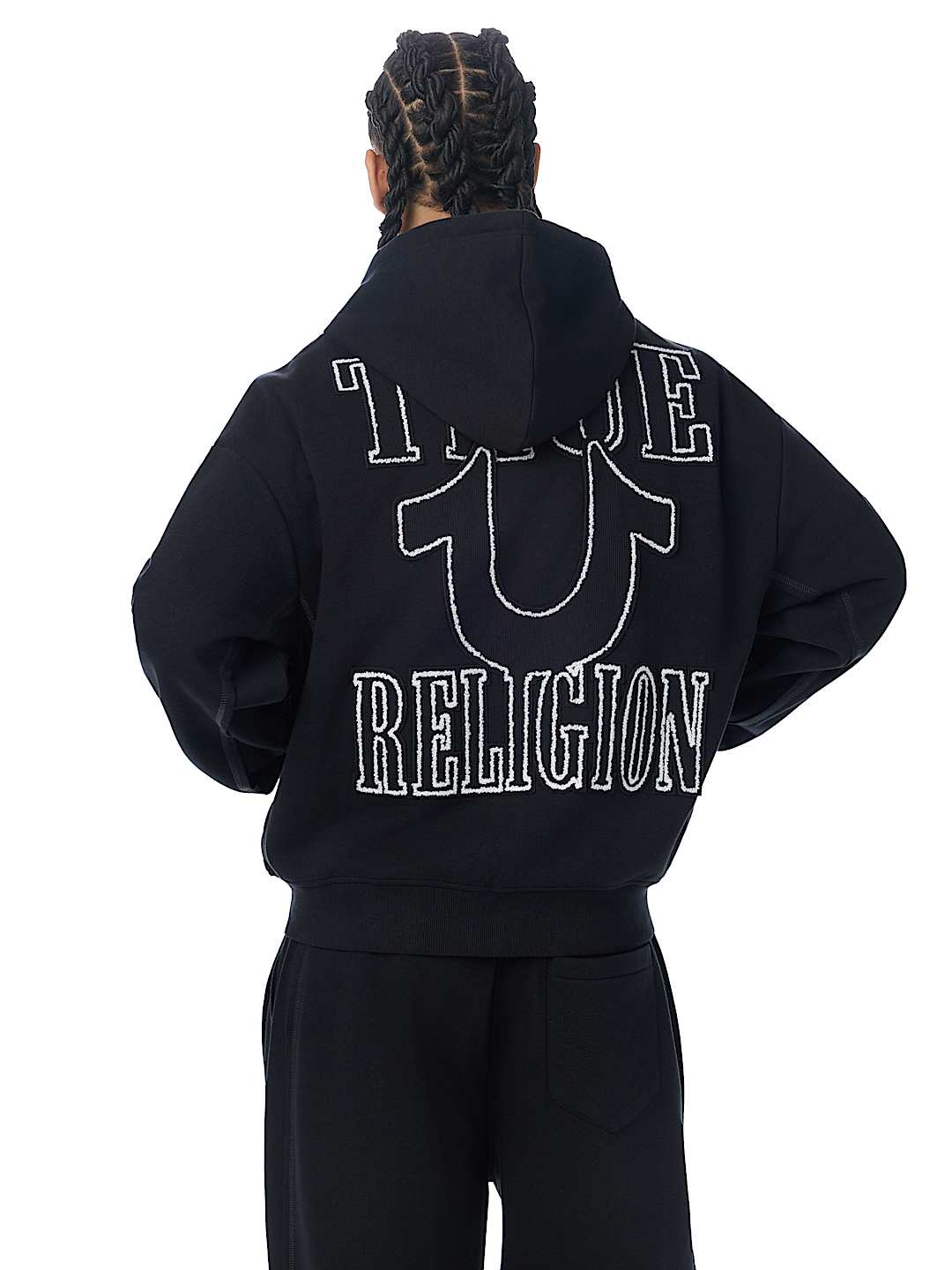 True Religion - Ribbed Boxy Zip Hoodie