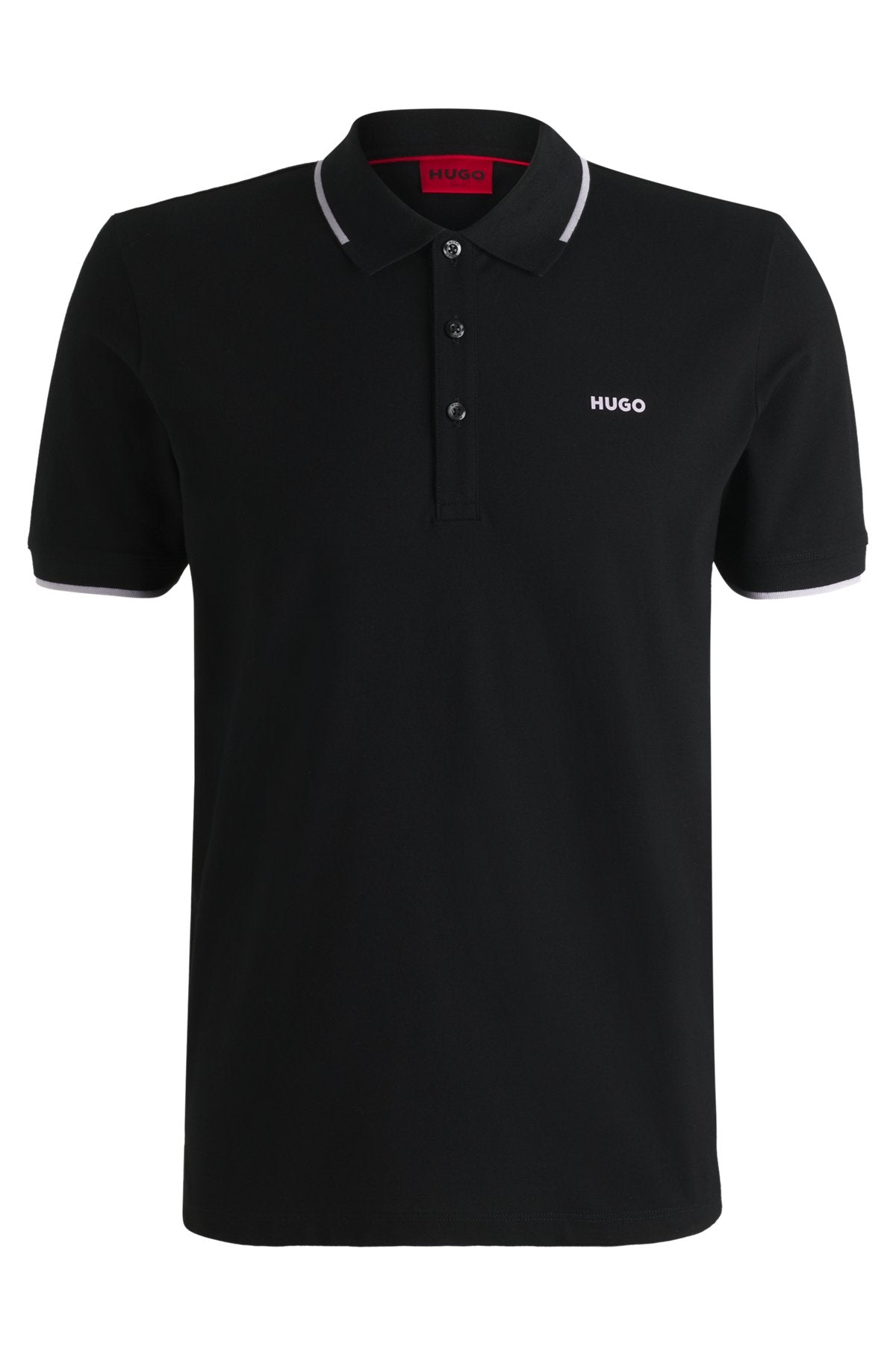Stretch-cotton slim-fit polo shirt with printed logo