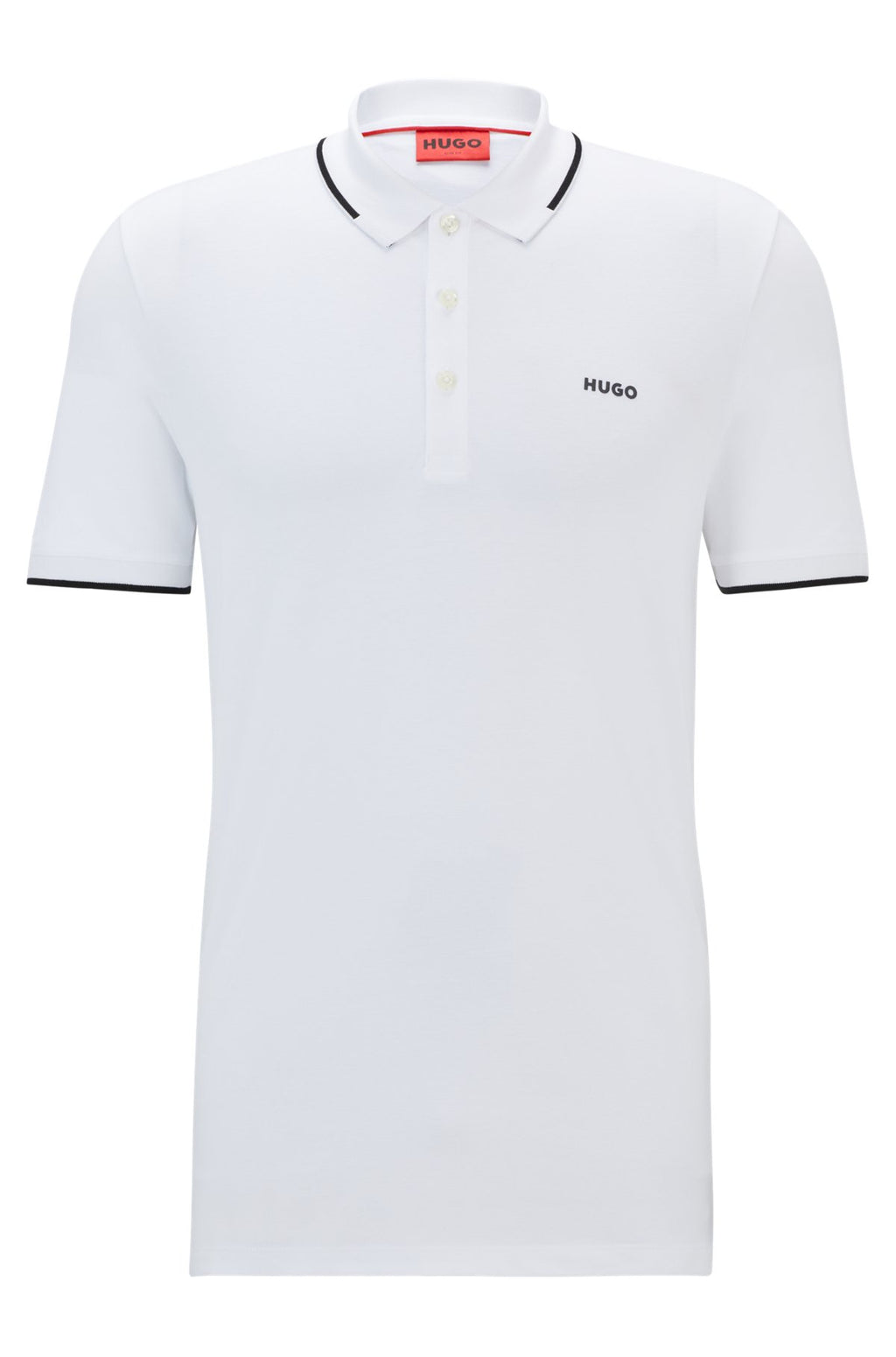 Stretch-cotton slim-fit polo shirt with printed logo