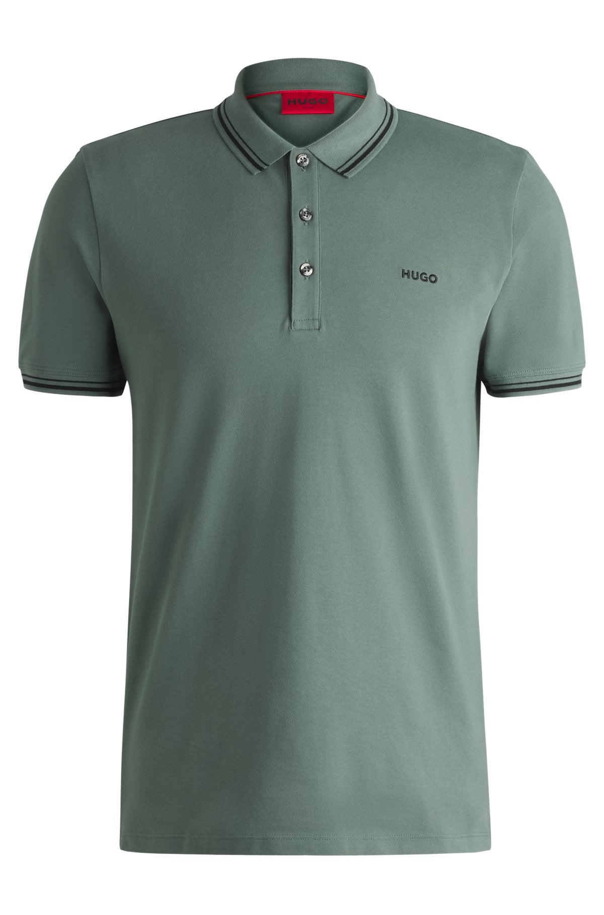 Stretch-cotton slim-fit polo shirt with printed logo