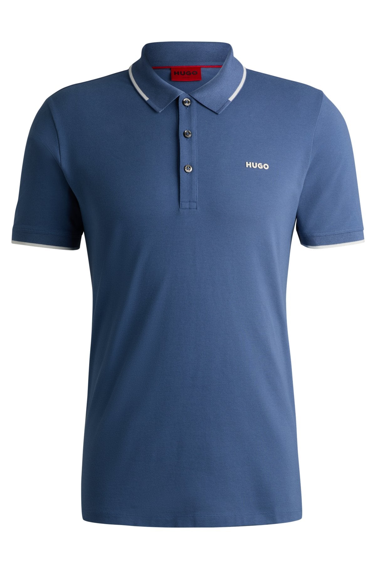 Stretch-cotton slim-fit polo shirt with printed logo