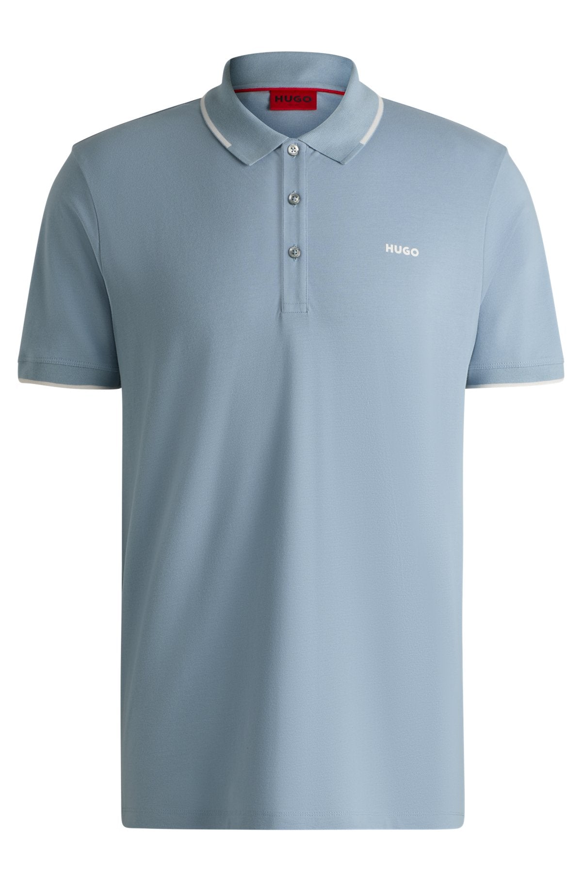 Stretch-cotton slim-fit polo shirt with printed logo