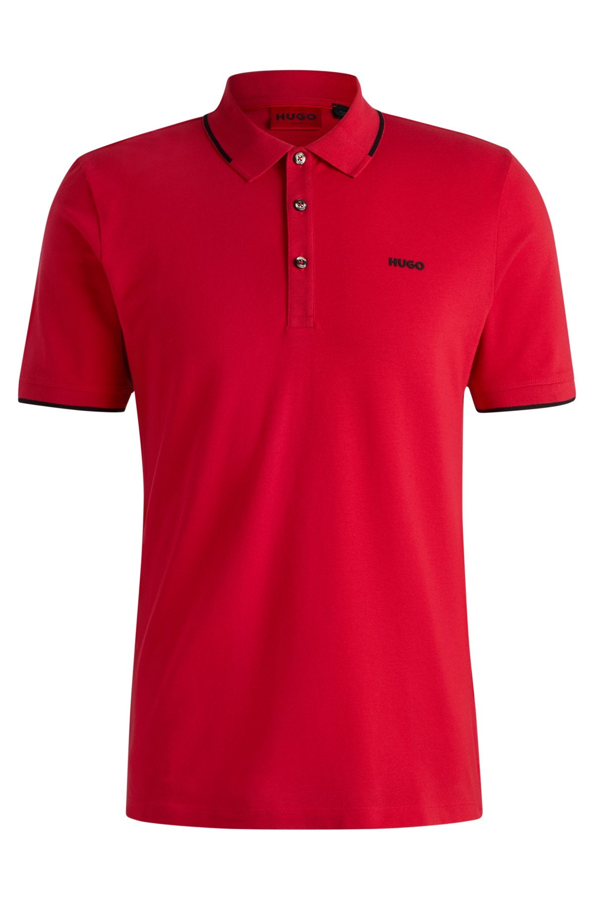 Stretch-cotton slim-fit polo shirt with printed logo