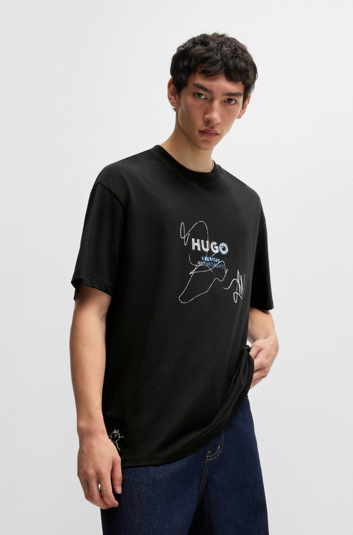 Cotton-jersey T-shirt with seasonal artwork
