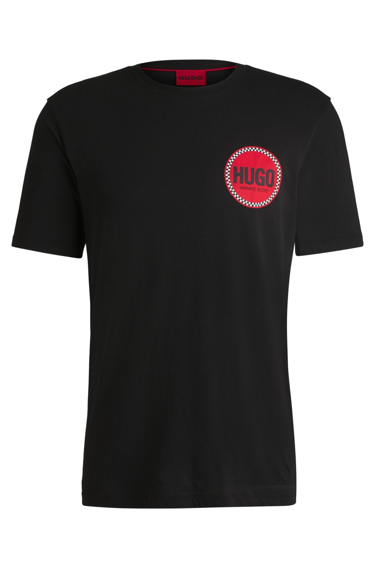 Cotton-jersey T-shirt with racing logo print