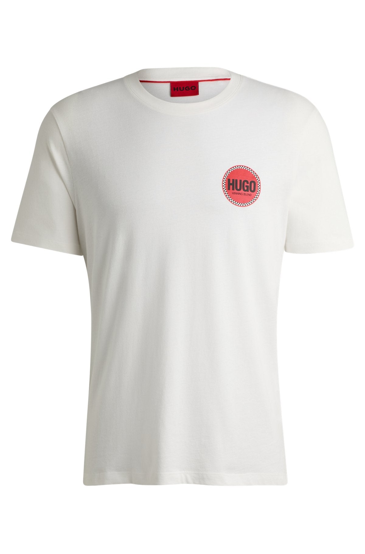 Cotton-jersey T-shirt with racing logo print