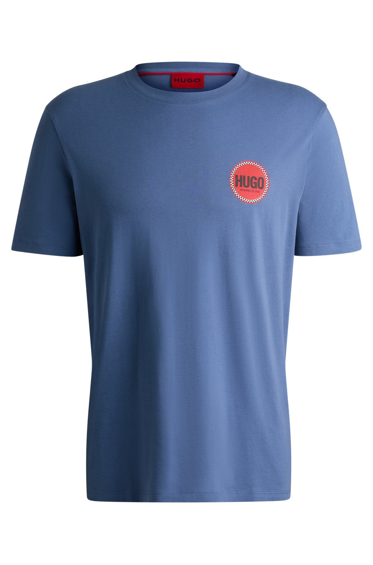 Cotton-jersey T-shirt with racing logo print