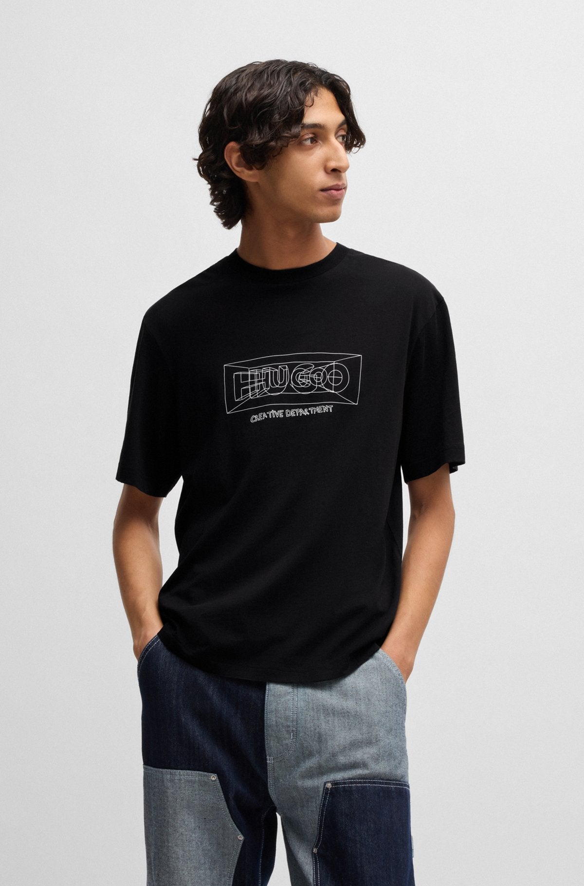 Regular-fit T-shirt in cotton with graphic logos