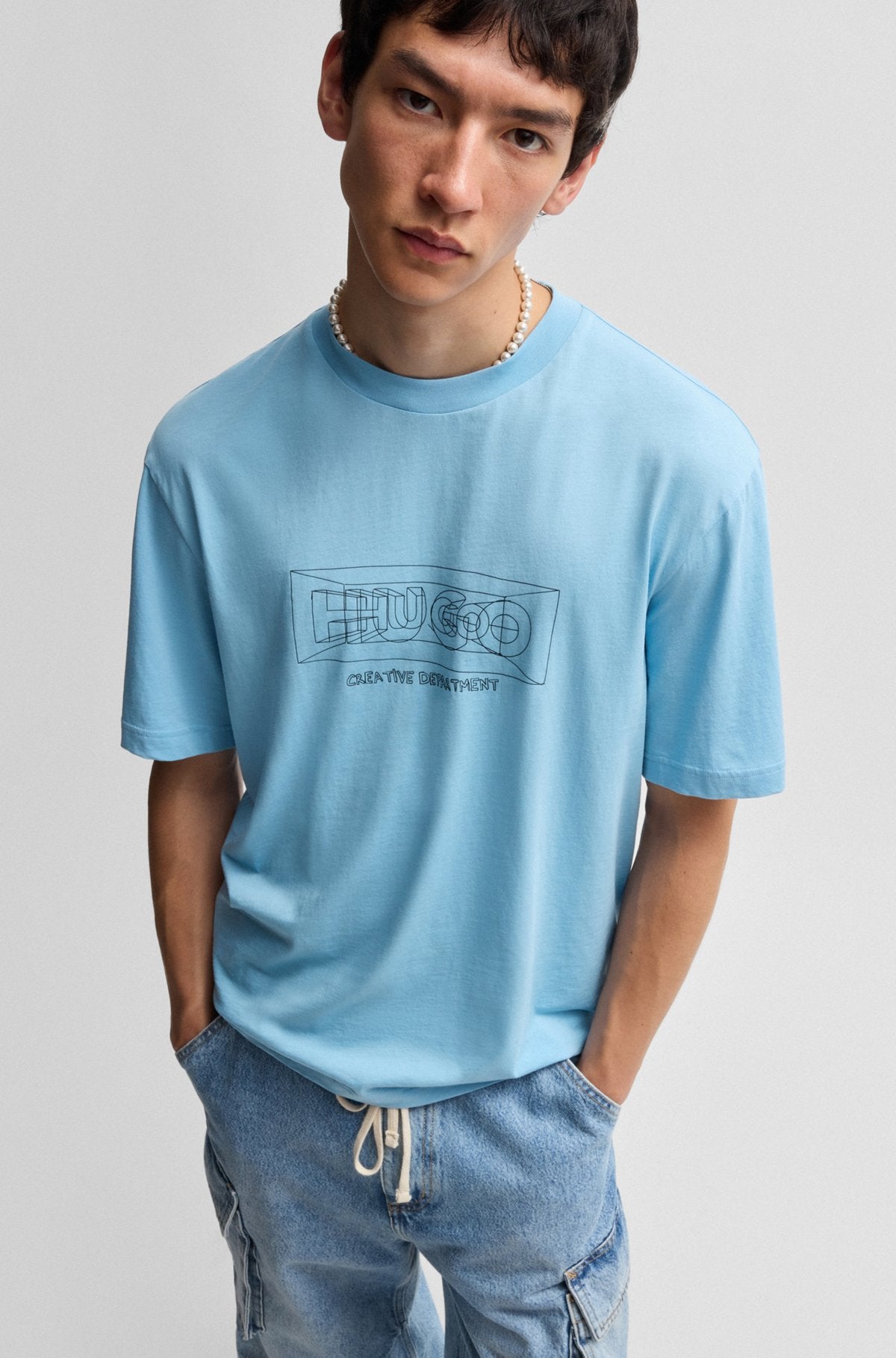 Regular-fit T-shirt in cotton with graphic logos