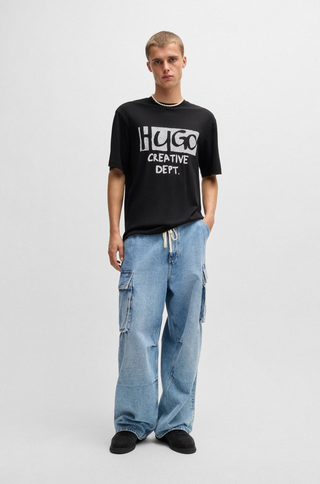 Cotton-jersey T-shirt with logo artwork